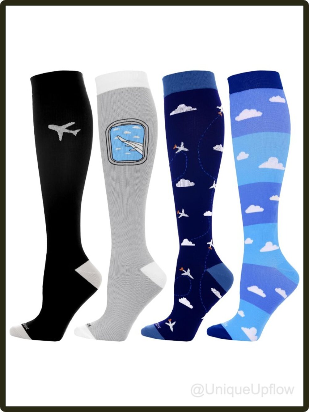 20-30mmHg Compression Socks Knee High Nylon Spandex Nurses Travel